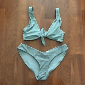 No boundaries. Muted sea foam green bikini